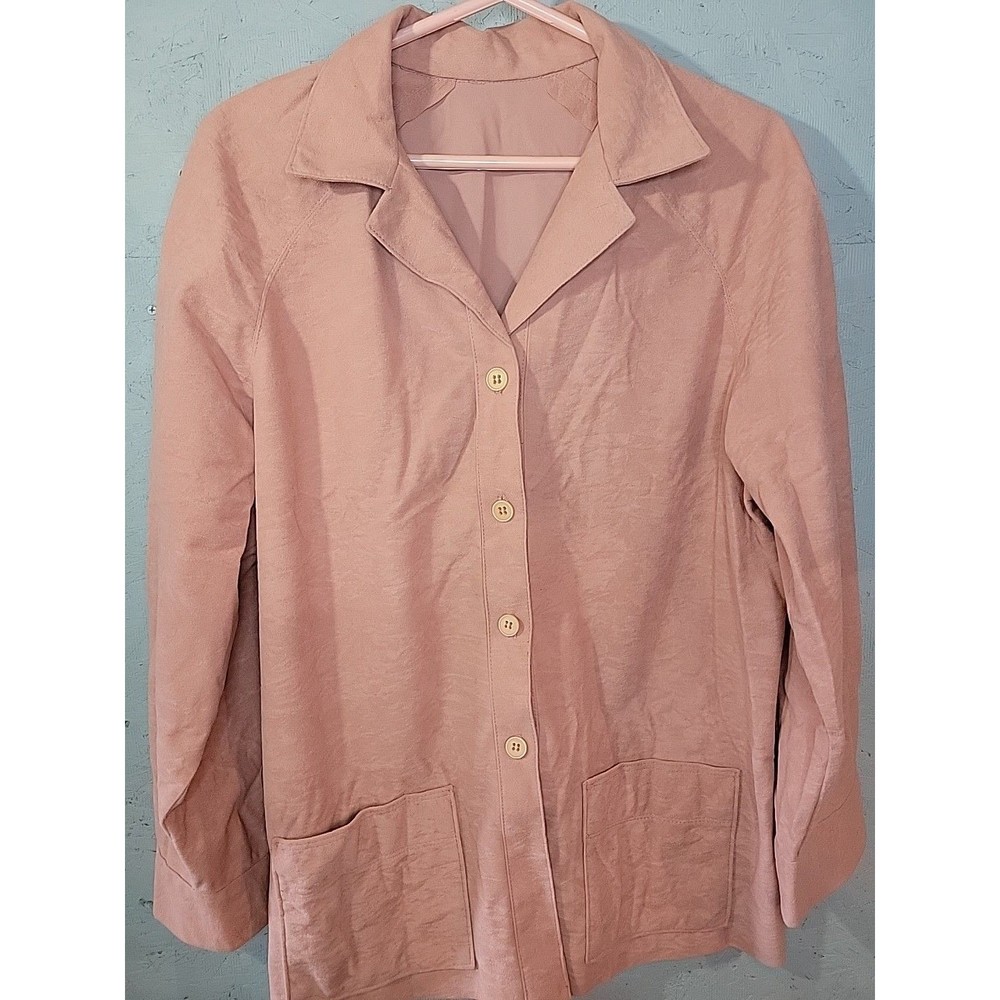 Vintage 70's Long Sleeve Pink Button Jacket Blazer Disco Western XL